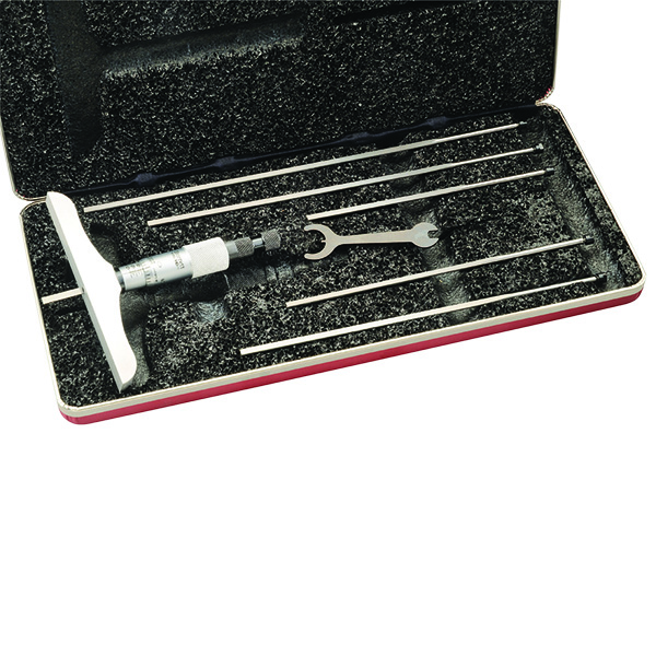 Starrett 449BZ-6R | 0"-6" Range Depth Micrometer 0.0010" Graduation 4" Base Length Ratchet Thimble