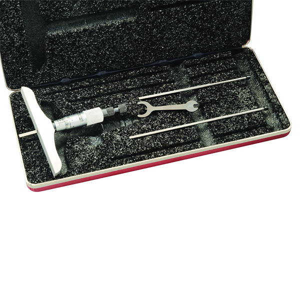 Starrett 449BZ-3R | 0"-3" Range Depth Micrometer 0.0010" Graduation 4" Base Length Ratchet Thimble