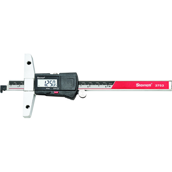 Starrett 3753A-6/150 | 6" Hardened Stainless Steel Electronic Depth Gage 0.0005" Resolution