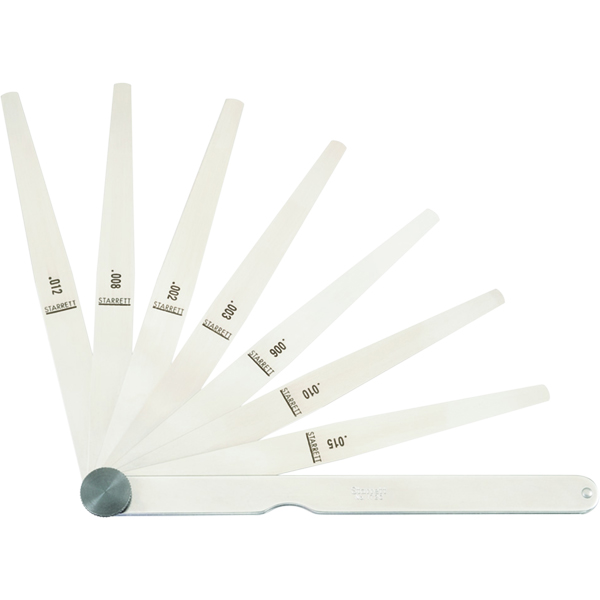 Starrett 172CT | 0.0015"-0.0150" Tempered Steel Thickness Gage 8 Leaves Tapered