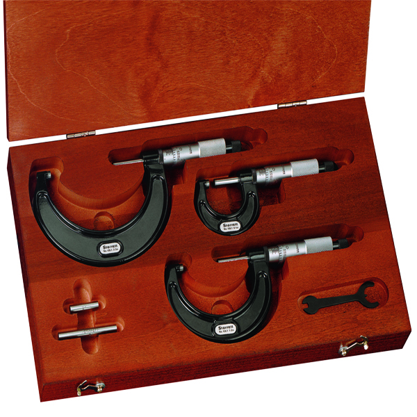 Starrett 68036 | 0"-3" Range 3 Pc. Carbide Micrometer Set 0.001" Graduation