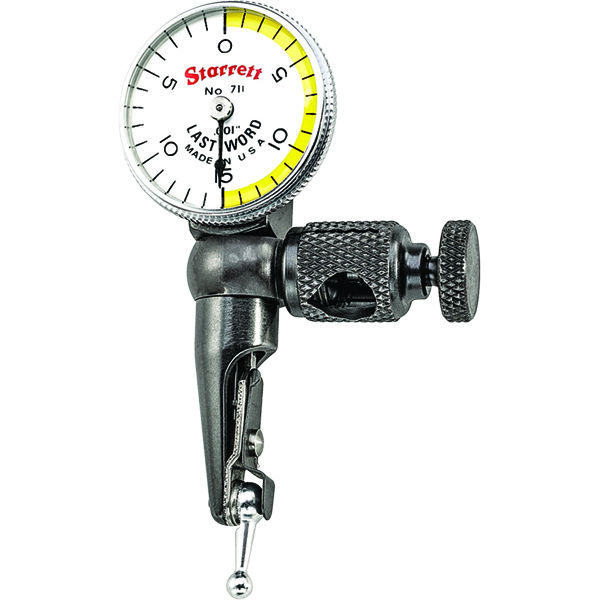 Starrett 711FSZ | 0"-1/32" Range Dial Test Indicator 0.0010" Graduation White Half Shaded Dial