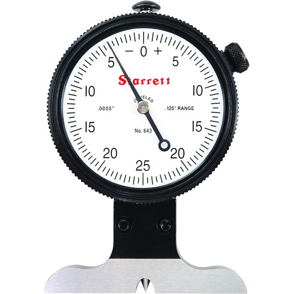Starrett 643JZ | 1/8" Steel Dial Depth Gage 0.0005" Graduation