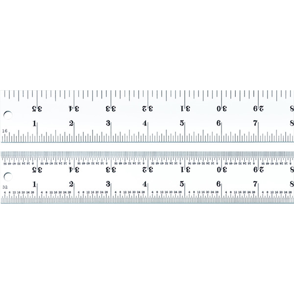 Starrett C604R-36 | 36" Spring-Tempered Steel Rule 1/8", 1/16", 1/32", 1/64" Graduation