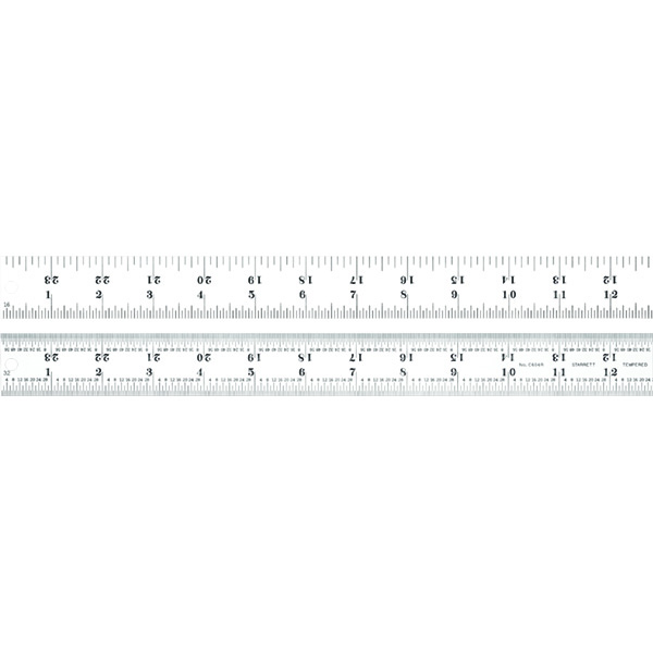 Starrett C604R-24 | 24" Spring-Tempered Steel Rule 1/8", 1/16", 1/32", 1/64" Graduation