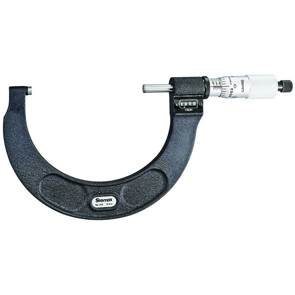 Starrett T216XRL-4 | 3"-4" Outside Micrometer 0.0001" Graduation Ratchet Thimble