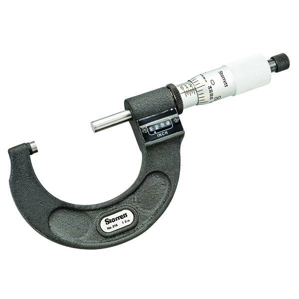 Starrett 56156 | 1"-2" Outside Micrometer 0.0001" Graduation Ratchet Thimble