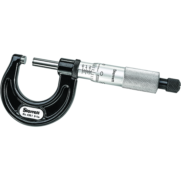 Starrett 436.1XRL-1 | 0"-1" Outside Micrometer 0.001" Graduation Ratchet Thimble