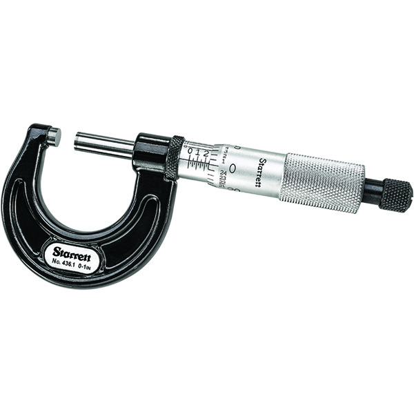 Starrett T436.1XRL-1 | 0"-1" Outside Micrometer 0.0001" Graduation Ratchet Thimble