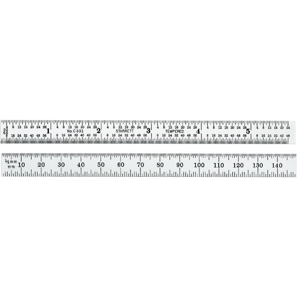 Starrett C331-150 | 5-3/4" Full-Flexible Steel Full-Flexible Rule 1/32", 1/64"; 3/64", 1/64" Graduation