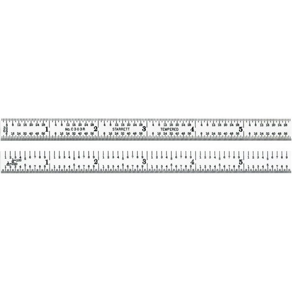 Starrett C303R-6 | 6" Full-Flexible Steel Full-Flexible Rule 1/10", 1/50", 1/32", 1/64" Graduation