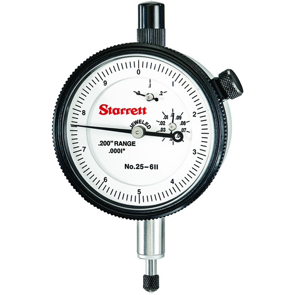 Starrett 25-611J | 13/64" Dial Indicator 0.0001" Graduation White Dial