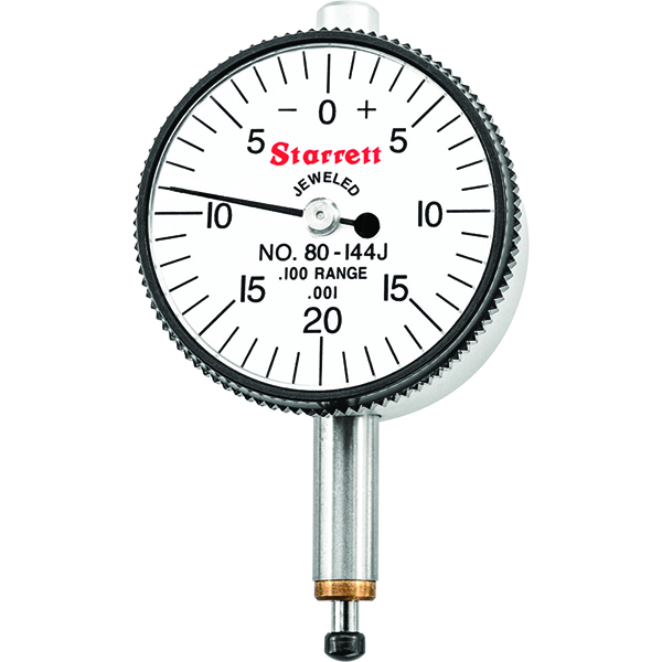 Starrett 80-144J | 3/32" Miniature Dial Indicator 0.0010" Graduation White Dial