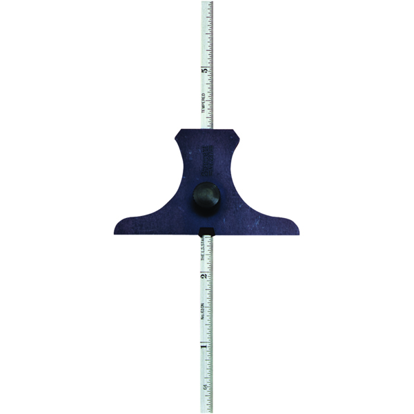 Starrett 51080 | 6" Hardened Steel Rule Depth Gage 1/32", 1/64" Graduations