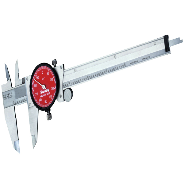 Starrett R120A-6 | 6" Range 0.0010" Graduation Stainless Steel Red Face Dial Caliper