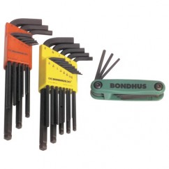 Bondhus 14132 | 3/64" - 3/8"& 1.50mm - 10mm Range L-Wrenches & T6 - T25 Fold-Up Torx Sets