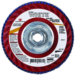 Carborundum 77696002079 | 4-1/2" Diameter x 7/8" Center Hole Medium 80 Grit 13300 RPM Zirconia Alumina Type 27 Flap Disc