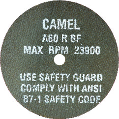 CGW 59104 | 3" Diameter x 1/4" Hole x 1/16" Thickness 25000 RPM 36 Grit Reinforced Aluminum Oxide Type 1 Cutoff Wheel