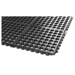 All Industrial 92002336 | 36" Length x 36" Width x 5/8" Thickness Nitrile Rubber/Rubber Black Floor Mat
