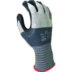 Showa ?381M-07-CAT2019 | Medium Fully Coated Knit Wrist Cuff Black/Gray Nylon General Purpose Work Gloves