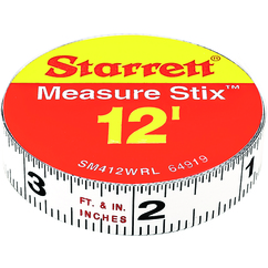 Starrett 63170 | 12' Length x 1/2" Width 1/16" Graduation English Reading Measuring Tape