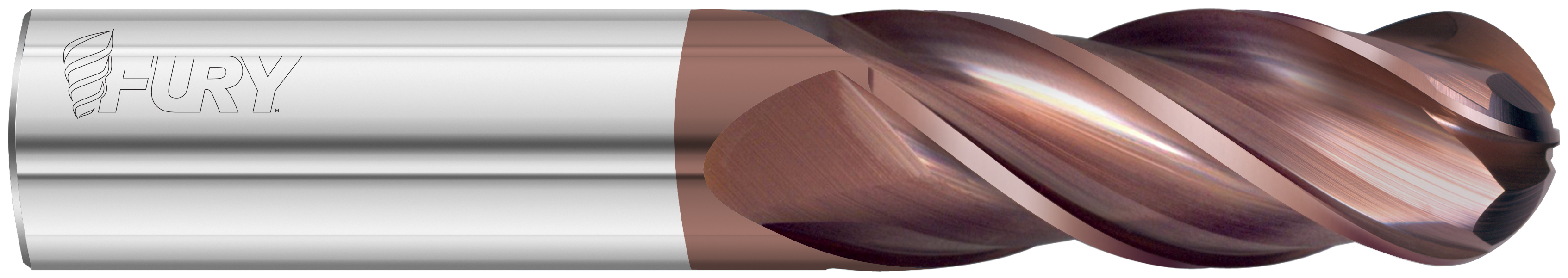 Fullerton Tool 35040 | 12mm Diameter x 84mm Shank x 32mm LOC x 84mm OAL 4 Flute FC20 Solid Carbide Ball End Mill