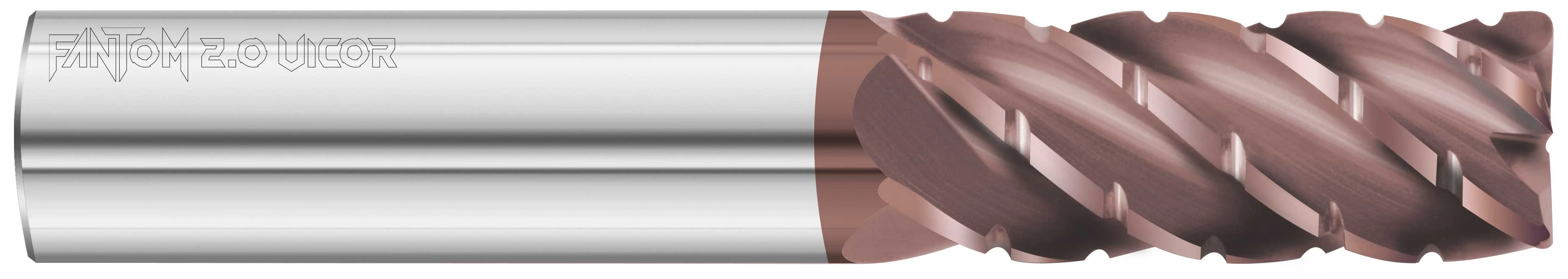 Fullerton Tool 34882 | 5/8" Diameter x 5/8" Shank x 2-1/4" LOC x 5" OAL 5 Flute FC20 Solid Carbide Corner Radius End Mill