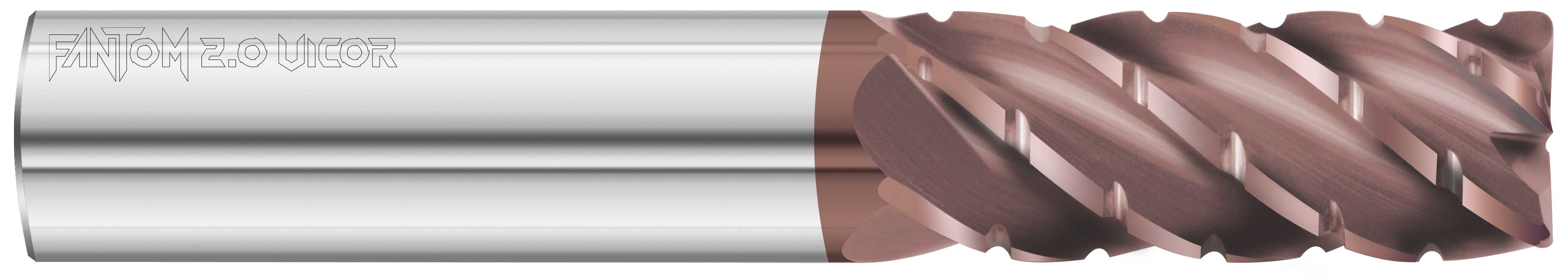 Fullerton Tool 34886 | 3/4" Diameter x 3/4" Shank x 2-1/4" LOC x 5" OAL 5 Flute FC20 Solid Carbide Corner Radius End Mill