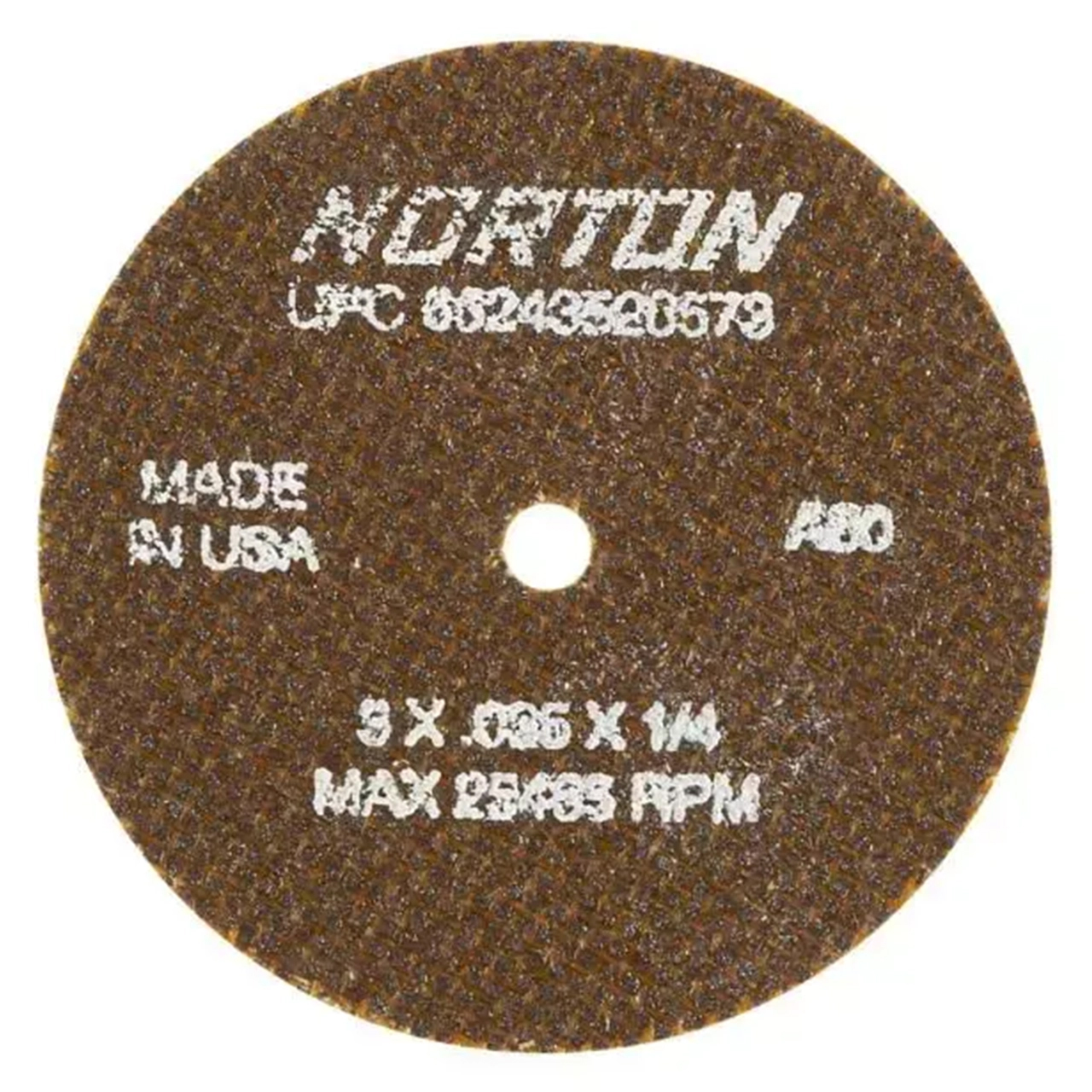 Norton 66243528573 | 3" Diameter x 1/4" Hole x 1/32" Thickness 60 Grit Medium Grade Reinforced Aluminum Oxide Type 41 Cutoff Wheel For Use With Die Grinders