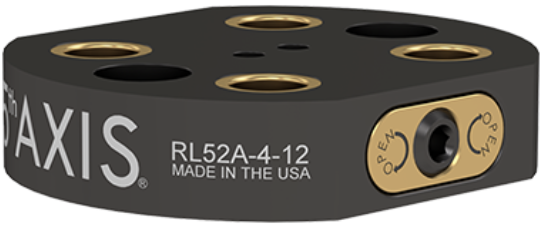5th Axis RL52A-4-12 | RockLock 52mm Low Profile Base, 116mm Diameter, Aluminum, M12 at 75mm