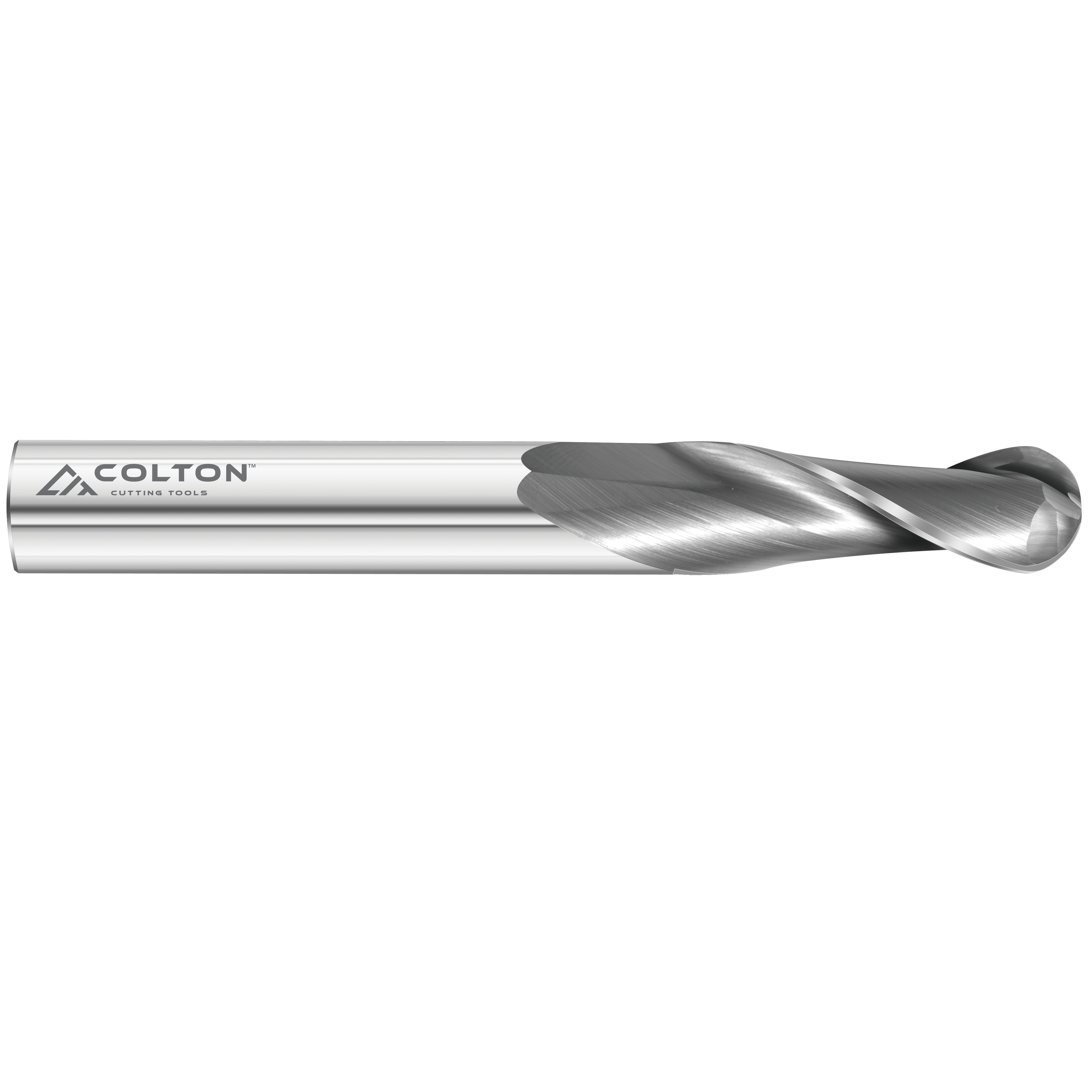Colton Cutting Tools 61539 | Carbide End Mill 2 Flute Ball End Long 1/2" Diameter x 2" LOC x 4" OAL