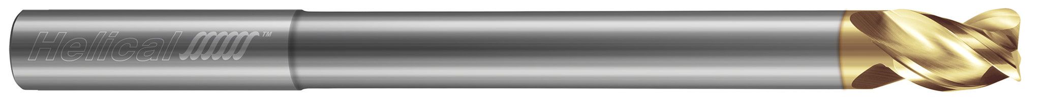 Helical Solutions 82835 | H40ALV-RN-ML-30375-R.090 0.3750" (3/8) Diameter x 0.3750" (3/8) Shank x 0.0900" Corner Radius x 5.0000" (5) OAL x 0.5000" (1/2) LOC 3 Flute Uncoated Corner Radius End Mill