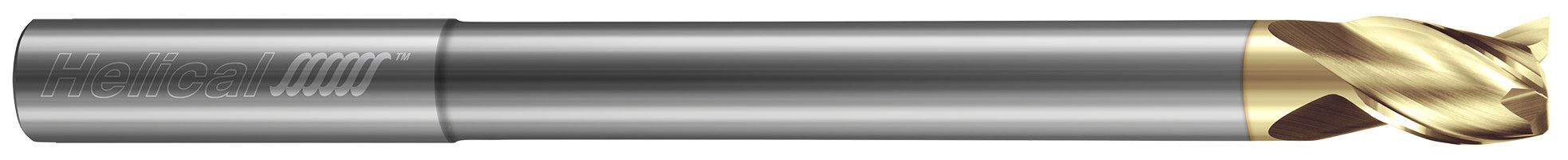 Helical Solutions 83444 | H35AL-RN-LX-30187 0.188" (3/16) Diameter x 0.188" (3/16) Shank x 3.000" (3) OAL x 0.219" (7/32) LOC 3 Flute ZPLUS Coated Square End Mill