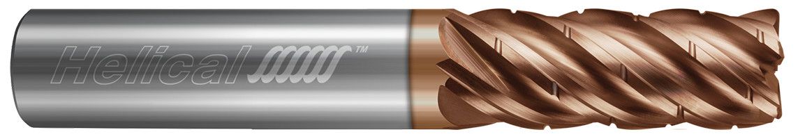 Helical Solutions 83111 | HEV-C-SR-50500-R.060 0.5000" (1/2) Diameter x 0.5000" (1/2) Shank x 0.0600" Corner Radius x 3.0000" (3) OAL x 1.0000" (1) LOC 5 Flute TPLUS Coated Corner Radius End Mill