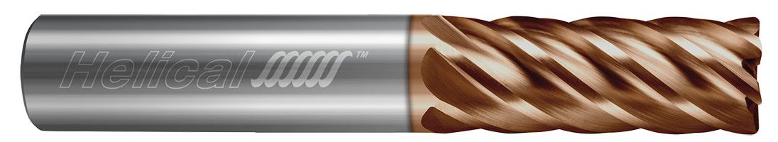 Helical Solutions 83338 | HEV-SR-60500-R.015 0.5000" (1/2) Diameter x 0.5000" (1/2) Shank x 0.0150" (1/64) Corner Radius x 3.0000" (3) OAL x 1.0000" (1) LOC 6 Flute TPLUS Coated Corner Radius End Mill