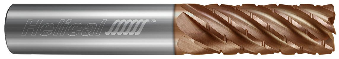 Helical Solutions 82919 | HEV-C-M-70500-R.030 0.5000" (1/2) Cutter DIA x 0.5000" (1/2) Shank DIA x 0.0300" Radius x 1.6250" (1-5/8) Length of Cut x 4.0000" (4) OAL Carbide Corner Radius End Mill for Stainless and High Temp, 7 Flutes, TPLUS