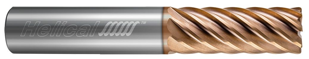 Helical Solutions 83519 | HXF-M-070375-R.020 0.3750" (3/8) Diameter x 0.3750" (3/8) Shank x 0.0200" Corner Radius x 3.0000" (3) OAL x 1.2500" (1-1/4) LOC 7 Flute TPLUS Coated Corner Radius End Mill