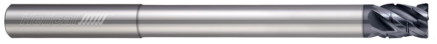 Helical Solutions 82881 | HSVR-C-RN-M-40375-R.020 0.375" (3/8) Diameter x 0.375" (3/8) Shank x 0.020" Corner Radius x 6.000" (6) OAL x 0.500" (1/2) LOC 4 Flute APLUS Coated Corner Radius End Mill