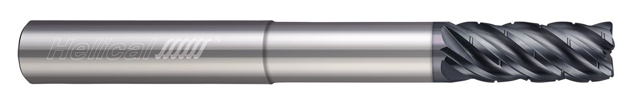 Helical Solutions 82908 | HEV-C-RNR-R-50750-R.030 0.7500" (3/4) Diameter x 0.7500" (3/4) Shank x 0.0300" Corner Radius x 6.0000" (6) OAL x 1.6250" (1-5/8) LOC 5 Flute APLUS Coated Corner Radius End Mill