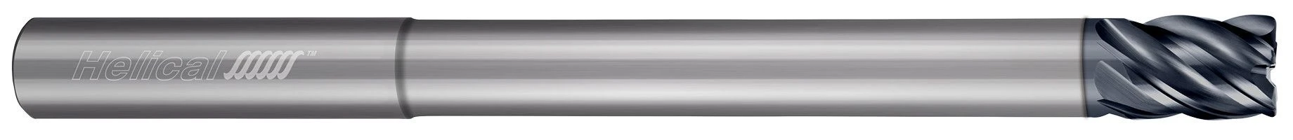 Helical Solutions 83027 | HEV-RN-LX-50125-R.010 0.1250" (1/8) Diameter x 0.1250" (1/8) Shank x 0.0100" Corner Radius x 2.5000" (2-1/2) OAL x 0.1562" (5/32) LOC 5 Flute APLUS Coated Corner Radius End Mill