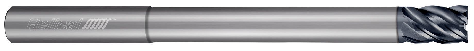 Helical Solutions 83024 | HEV-RN-X-50500 0.5000" (1/2) Cutter DIA x 0.5000" (1/2) Shank DIA x 0.6250" (5/8) Length of Cut x 7.0000" (7) OAL x 5.0000" (5) Reach Carbide Square End Mill for Steel, 5 Flutes, APLUS Coated - (HEV-RN-X-50500)