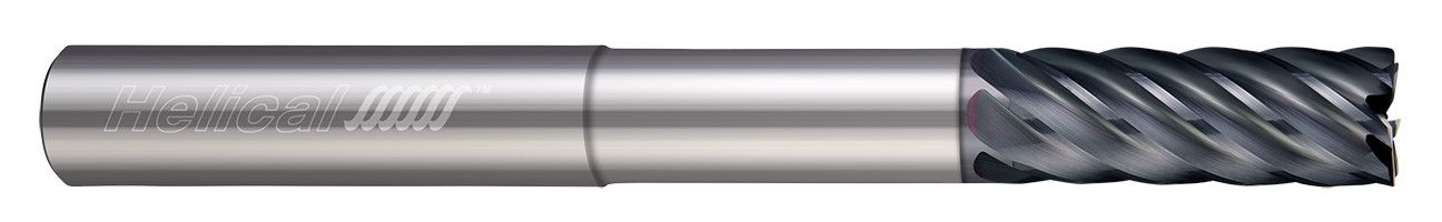 Helical Solutions 83054 | HEV-RNR-R-70250-R.020 0.2500" (1/4) Cutter DIA x 0.2500" (1/4) Shank DIA x 0.0200" Radius x 0.7500" (3/4) Length of Cut x 4.0000" (4) OAL x 1.1250" (1-1/8) Reach Carbide Corner Radius End Mill for Steel, 7 Flutes,