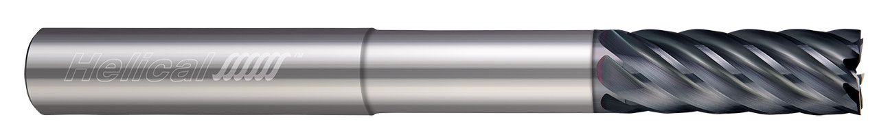 Helical Solutions 83047 | HEV-RNR-R-70375 0.3750" (3/8) Diameter x 0.3750" (3/8) Shank x 4.0000" (4) OAL x 1.0000" (1) LOC 7 Flute APLUS Coated Square End Mill