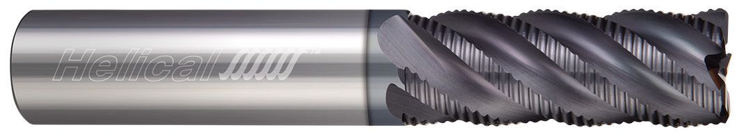 Helical Solutions 82864 | HXVR-M-50375-R.040 0.375" (3/8) Diameter x 0.375" (3/8) Shank x 0.040" Corner Radius x 3.000" (3) OAL x 1.250" (1-1/4) LOC 5 Flute APLUS Coated Corner Radius End Mill