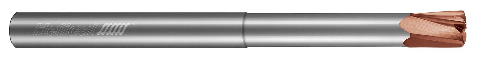 Helical Solutions 83721 | HFV-RN-080-50375 0.3750" (3/8) Cutter DIA x 0.3750" (3/8) Shank DIA x 0.3750" (3/8) Length of Cut x 6.0000" (6) Overall Length x 3.0000" (3) Reach Carbide High Feed End Mill, 5 Flutes, TPLUS Coated - (HFV-RN-080-50375)