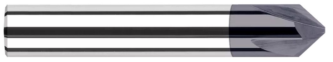 Harvey Tool 895160 | 0.3750" (3/8) Shank DIA x 60 Degree per side Carbide Flat Chamfer Cutter, 4 Flutes