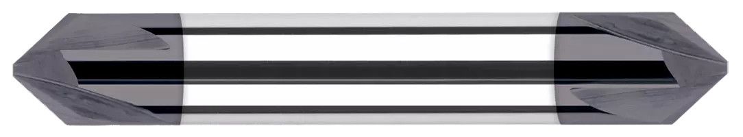 Harvey Tool 794245-C3 | 0.1250" (1/8) Shank DIA x 45 Degree per side Carbide Flat Chamfer Cutter DE, 4 Flutes, AlTiN Coated