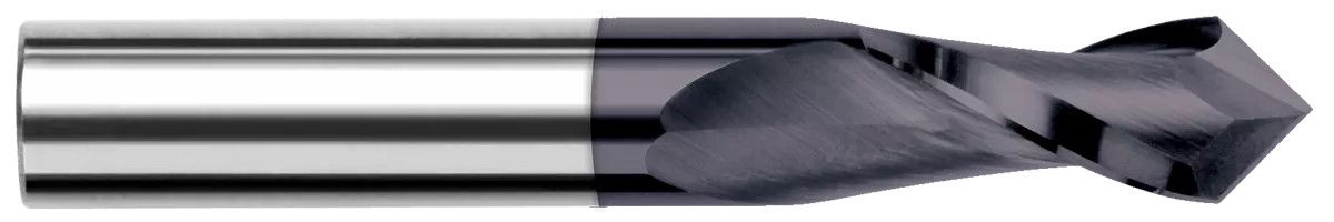Harvey Tool 46516-C8 | 0.2500" (1/4) Cutter DIA x 0.7500" (3/4) Length of Cut x 90 Degree included Carbide Drill/End Mill, 2 Flutes, TiB2 Coated
