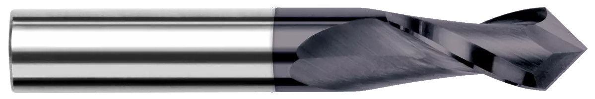 Harvey Tool 985524-C8 | 0.3750" (3/8) Cutter DIA x 0.8750" (7/8) Length of Cut x 120 Degree included Carbide Drill/End Mill, 2 Flutes, TiB2 Coated