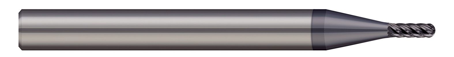 Harvey Tool 798216-C6 | 0.2500" (1/4) Cutter DIA x 0.3750" (3/8) Length of Cut Carbide Ball End Mill for Hardened Steels, 6 Flutes, AlTiN Nano Coated